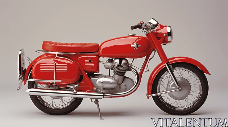 Captivating Red Motorcycle - Minimal Retouching - Mid-Century Modern Design AI Image