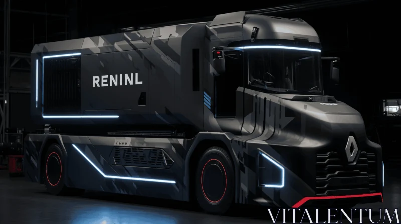 Futuristic Electric Truck Design by RENAL - Captivating Reflections AI Image