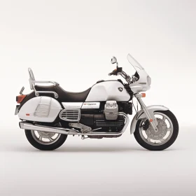 Sleek White Motorcycle with Black Handles | Unique Scanner Photography Style