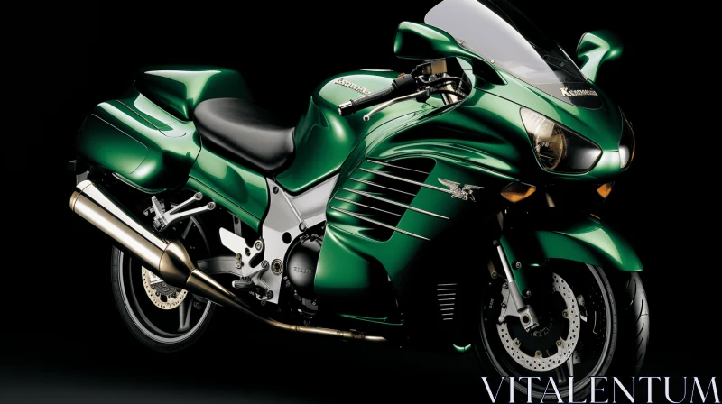 AI ART Captivating Green Motorcycle: Bold, Luxurious, and Intricate