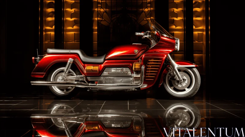 Captivating Red Motorcycle: A Marvel of Design and Elegance AI Image