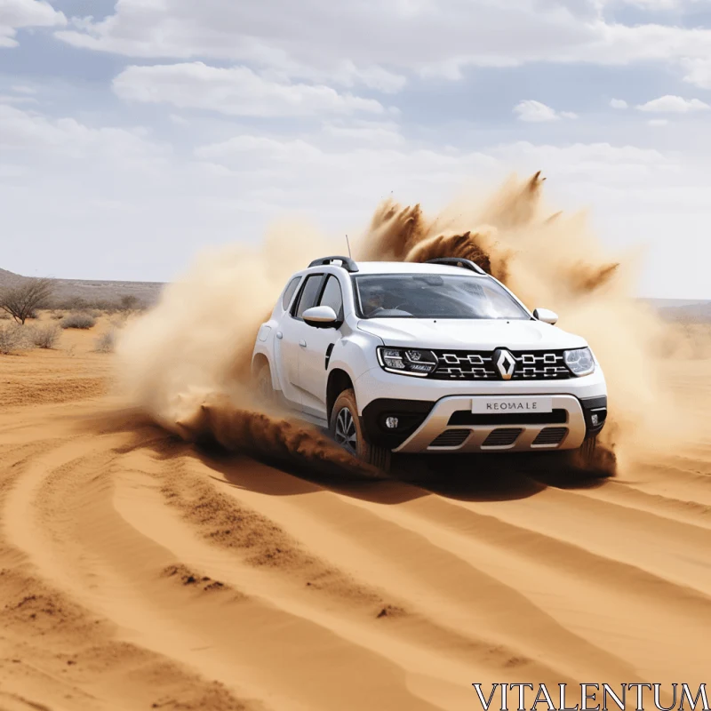 Intense Movement Expression: Renault Duster in the Desert AI Image