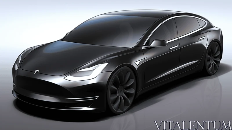 Captivating Render of the New Tesla Model 3 Sedan AI Image