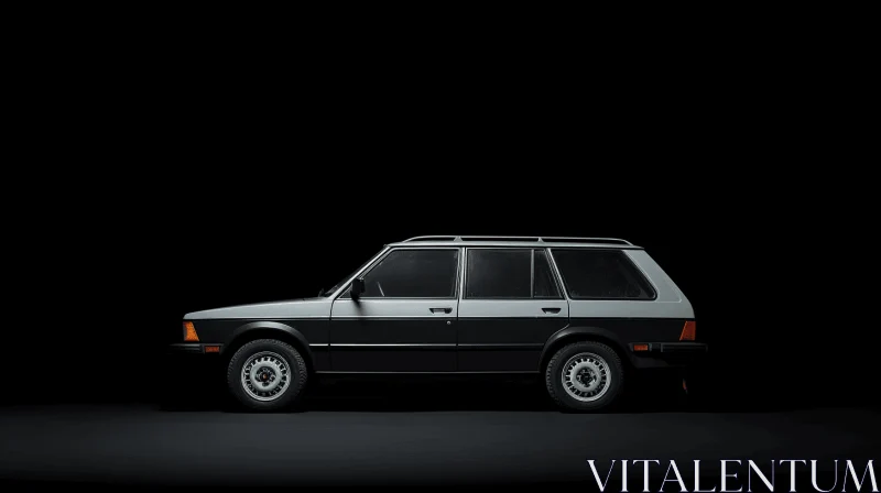 Meticulously Rendered German SUV in Black - 1980s Style AI Image