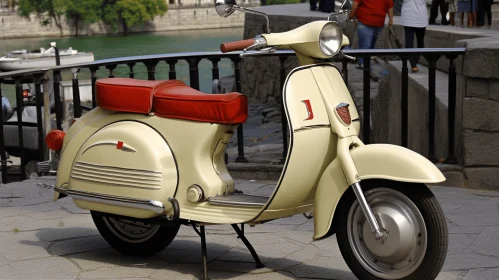 White Scooter: Colorized Swiss Style with Vray Tracing