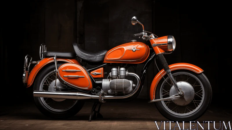 Orange Motorcycle: A Masterpiece of Metalworking and Elegance AI Image
