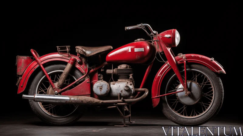 Captivating Red Motorcycle on Dark Background | Artistic Photography AI Image