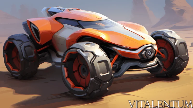 Fluid and Organic Vehicle in Desert | Concept Art AI Image