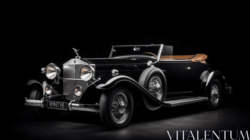 Antique Black Convertible Car: Timeless Elegance and Dignified Beauty AI Image