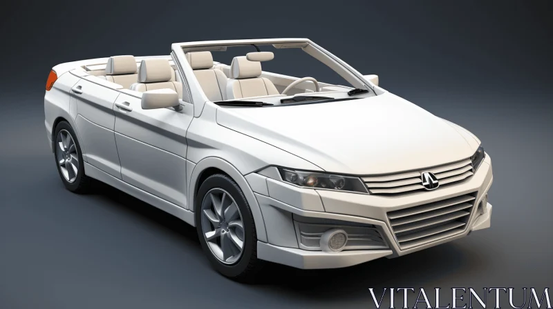 Intricately Detailed White Car | Hyper-Realistic 3D Rendering AI Image