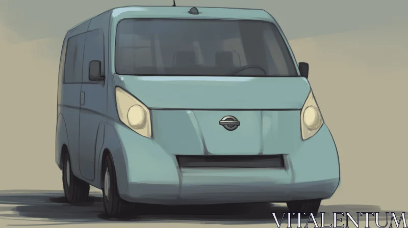 AI ART Muted Colors Sketch of a New Generation Van | Digital Painting
