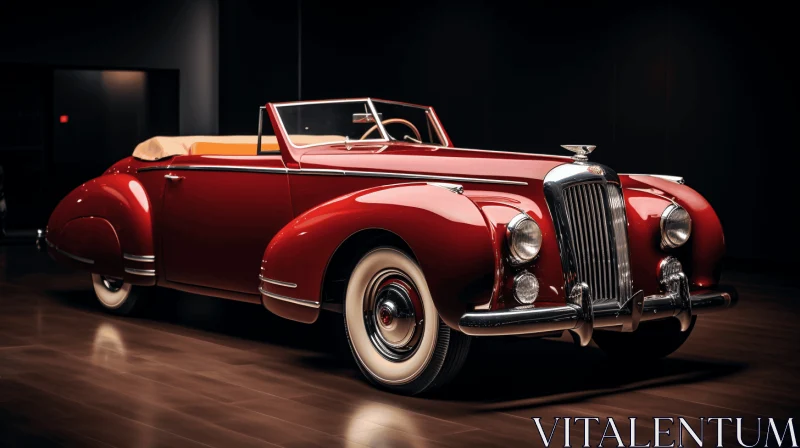 AI ART Opulent Red Classic Car: A Luxurious Masterpiece