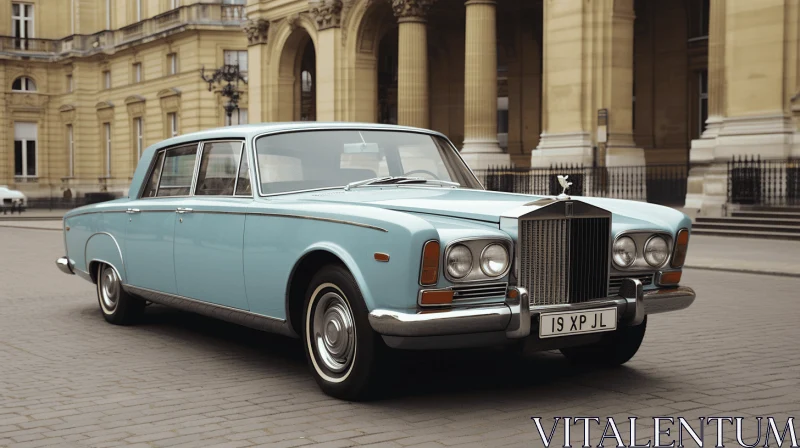 AI ART Vintage Blue Car: A Symbol of Luxurious Opulence