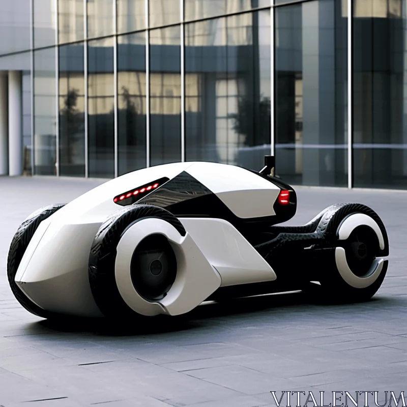 Futuristic Two-Wheel Vehicle | Dark White and Light Black | Luminescent Design AI Image