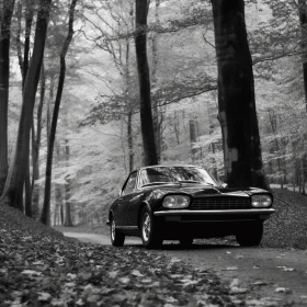 Timeless Beauty: Classic Car in a Forest | Understated Sophistication