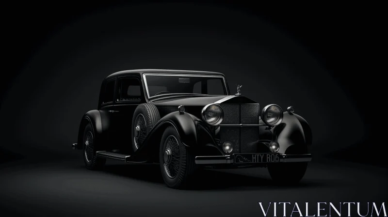 Antique Vintage Car in Black Backdrop | Striking Zbrush Art AI Image