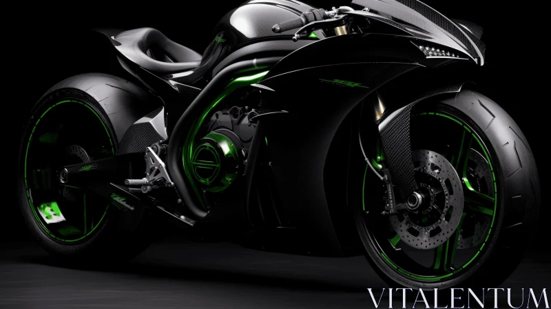 Futuristic Organic Motorcycle with Bold Curves and Intense Close-ups AI Image
