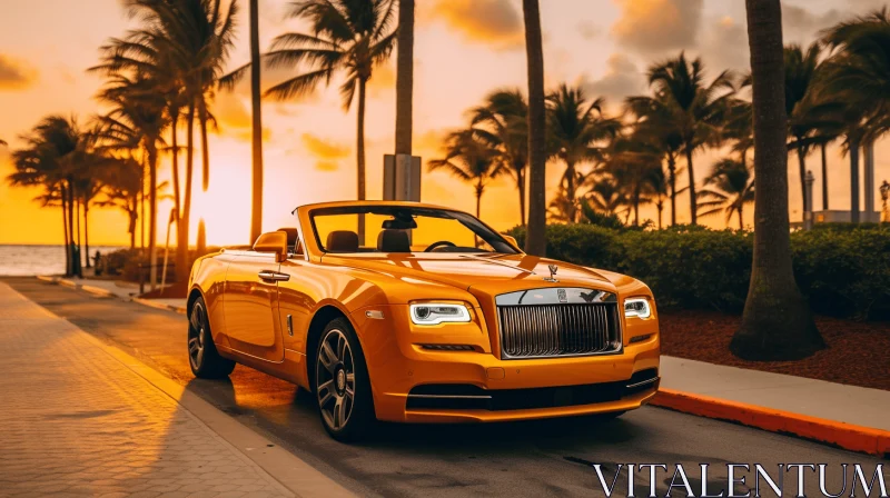 Luxurious Rolls Royce Convertible at Sunset | Imposing Monumentality AI Image
