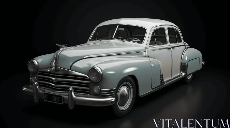Elegant Shang Dynasty-inspired Old Car on Black Background AI Image