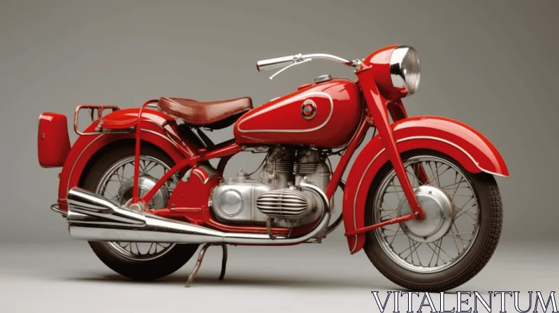 Vintage Red and White Motorcycle | Ruth Bernhard | Realistic Artwork AI Image