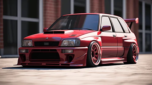 Captivating 3D Rendering of a Retro-Inspired Red Sportscar
