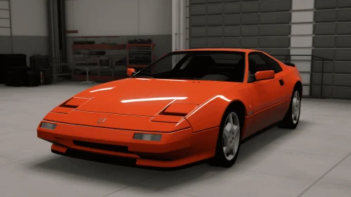 Captivating Orange Car Artwork in Realistic Hyperrealism Style