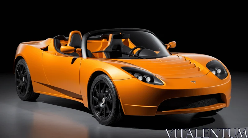 Orange Sports Car on Black Background: Elaborate Detailing and Craftsmanship AI Image