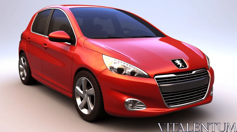 Hyperrealistic 3D Renderings of a Crimson Peugeot 210 | Maya AI Image