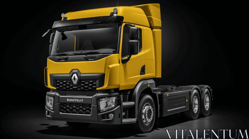 Captivating Renault 744L Truck: Bold Contrast and Symmetry AI Image