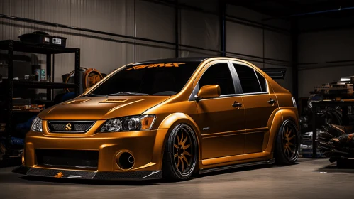 Gold Car Parked in Garage | RTX On | Precisionist | Tagging Art