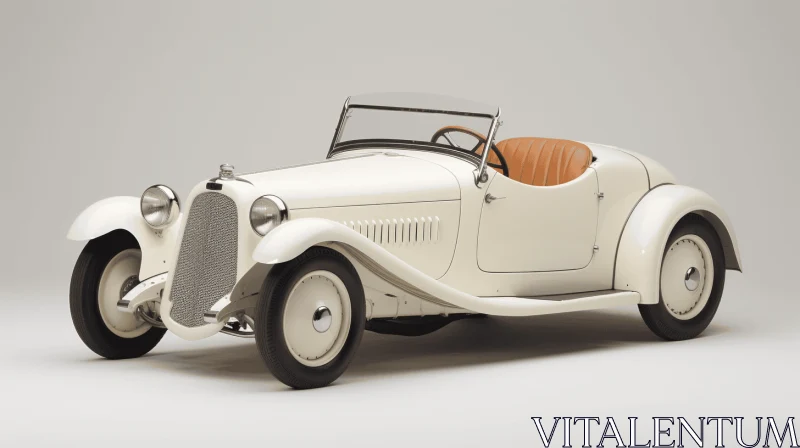 Elegant Vintage Car on Gray Background | Ivory | Paul Poiret AI Image