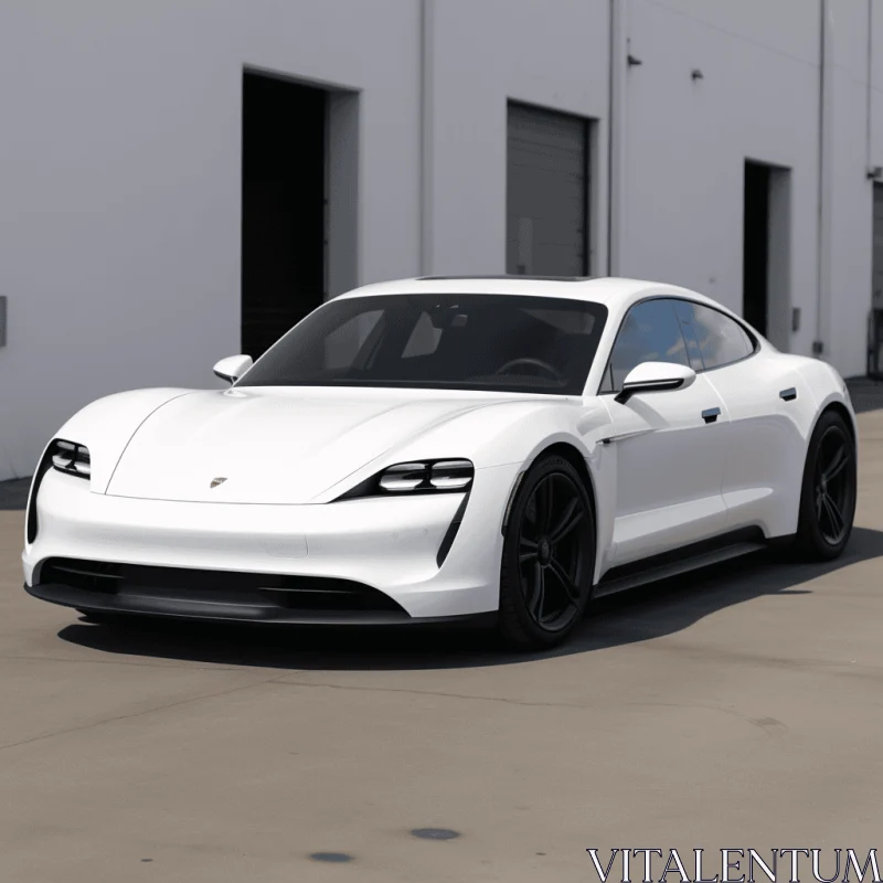 White Porsche Sports Car - Captivating 3D Rendering AI Image