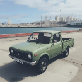Green Truck by the Harbor: A Retrocore Japanese Aesthetic