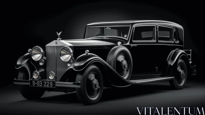 Vintage Rolls Royce on Dark Background | Aristocratic Style AI Image
