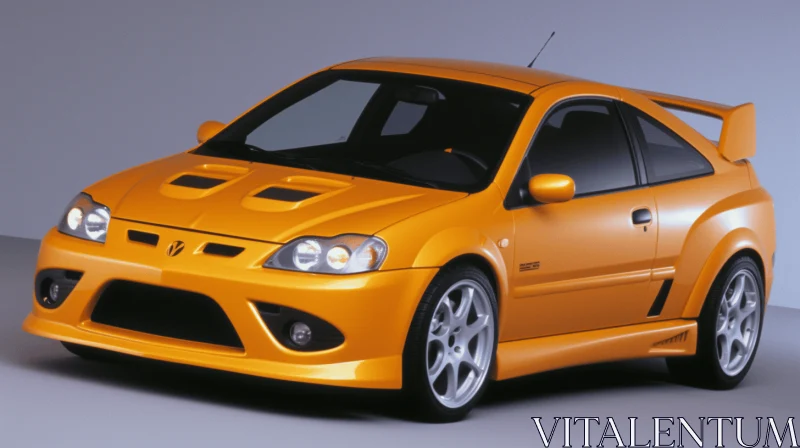 Orange Sports Car with Delicate Gold Detailing | Unique 3D Design AI Image