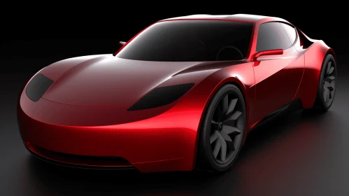Red Futuristic Electric Car | Concept Art | Velvia