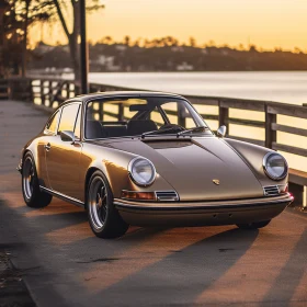 Golden Porsche 911 by the Ocean: A Timeless and Elegant Design