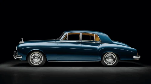 Blue Vintage Car: Delicate Curves and Fine Lines