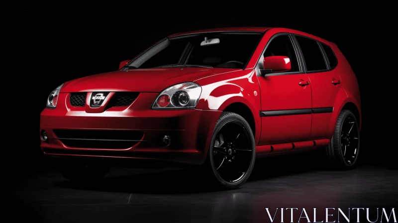 Elegant Red Nissan Rogue in Gothic Style - Classic Photobashing AI Image