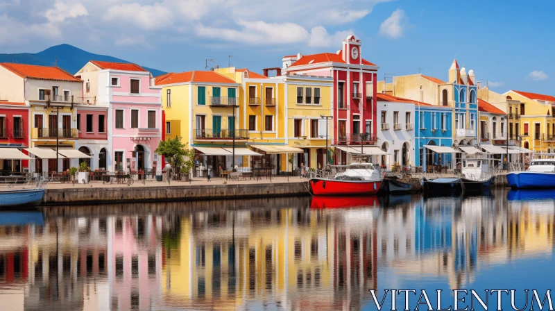 AI ART Colorful Mediterranean Style Architecture by the Water