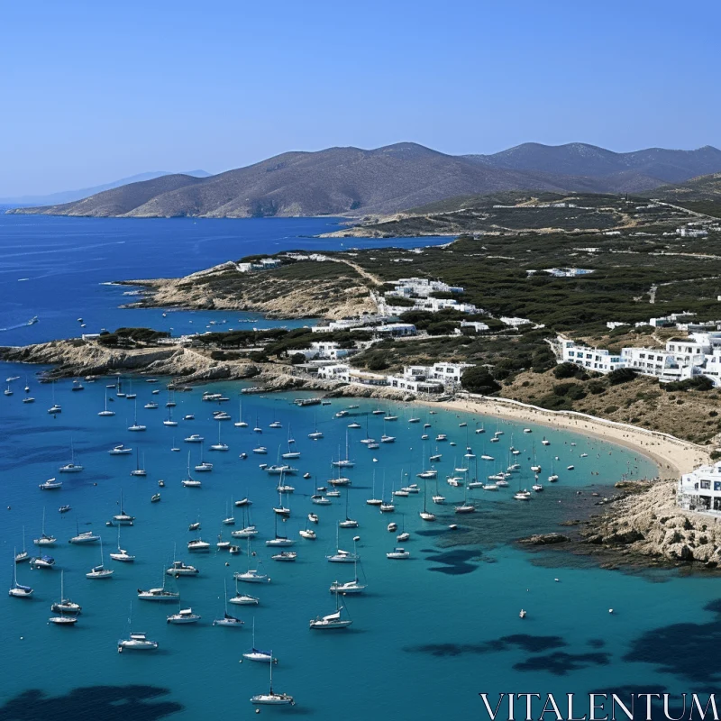 Captivating Harbor Views with Boats on Turquoise Beach AI Image