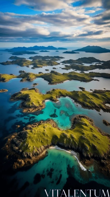 Aerial View of Scottish Isles: A Storybook Landscape AI Image