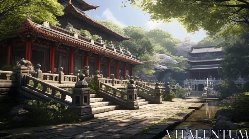 AI ART Historical Illustration of a Chinese Temple in 3D