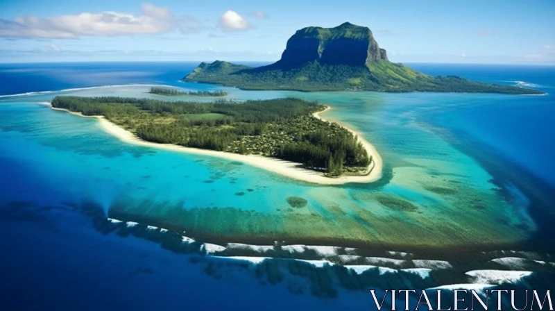 Island Oasis: A Glimpse into the Heart of Fiji's Ocean AI Image