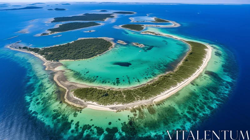 Aerial View of Croatian Island in Australian Landscape Style AI Image