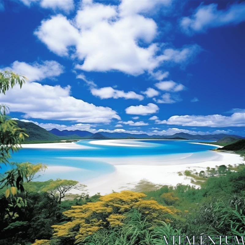 Whitehaven Beach Whitsunday Islands - A Blend of Reality and Fantasy AI Image