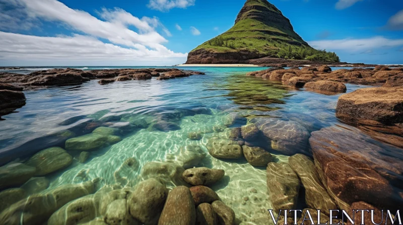 Enigmatic Tropics - Exotic Island Landscape with Aquamarine Waters AI Image