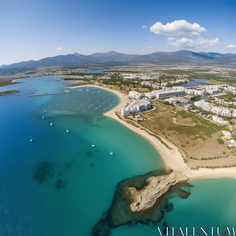 Aerial View of Luxurious Geometry in Spanish Beach Landscape AI Image