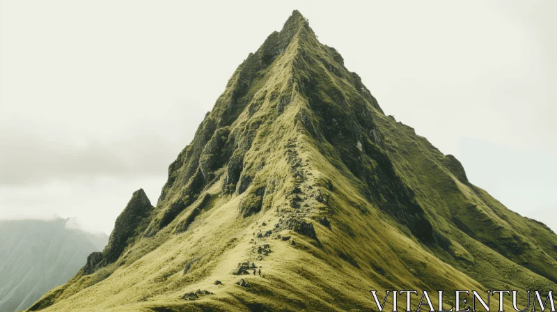 Nature-Inspired Minimalist Mountain Landscape AI Image