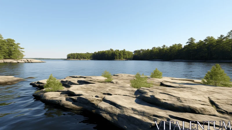 3D Modeled Tranquil Lake Scene in Ottoa AI Image